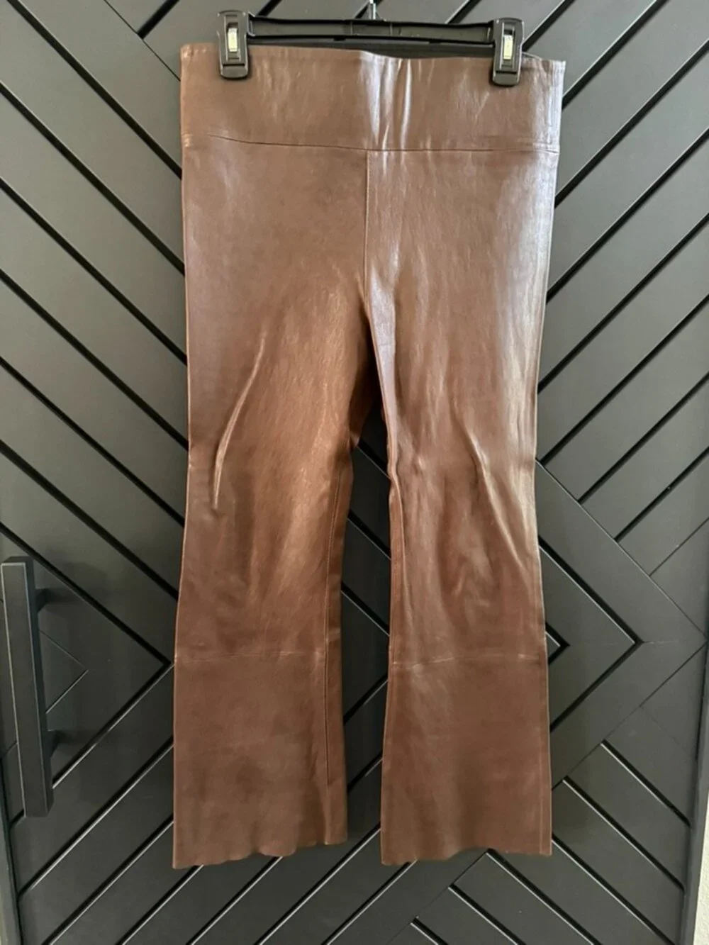 SPRWMN Crop Flare Dark Chocolate leather pants - Picture 4 of 8